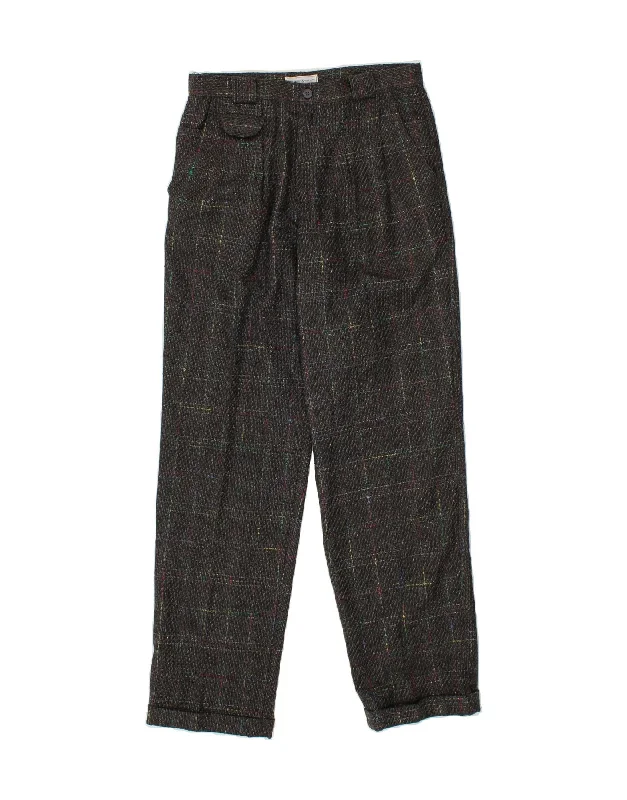 Vintage OFF LIMITS Mens Pegged Chino Trousers W30 L32  Grey Check Wool