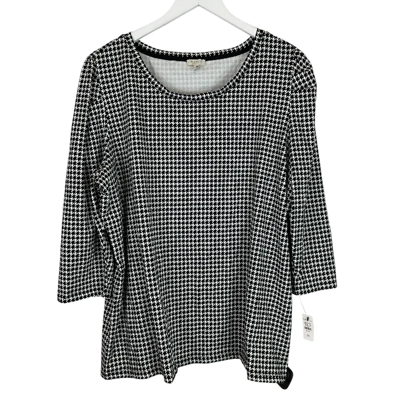 Relaxed shirt Top Long Sleeve By Talbots In Plaid Pattern, Size: 2x