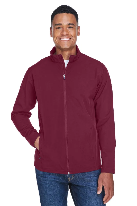 Slim-fit Team 365 Mens Leader Windproof & Waterproof Full Zip Jacket - Maroon