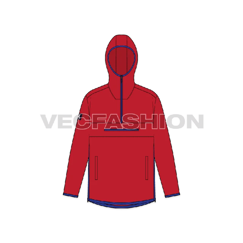 Customized-fit Mens Sport Anorak Jacket