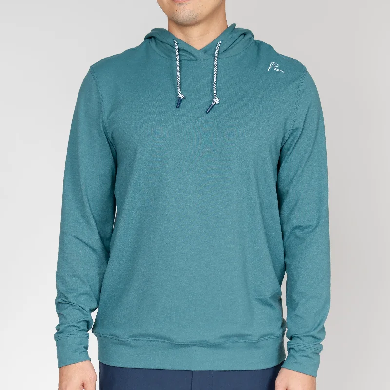 Modern-cut Hesi Performance Hoodie | Heather - Emerald Green/Leaf Green