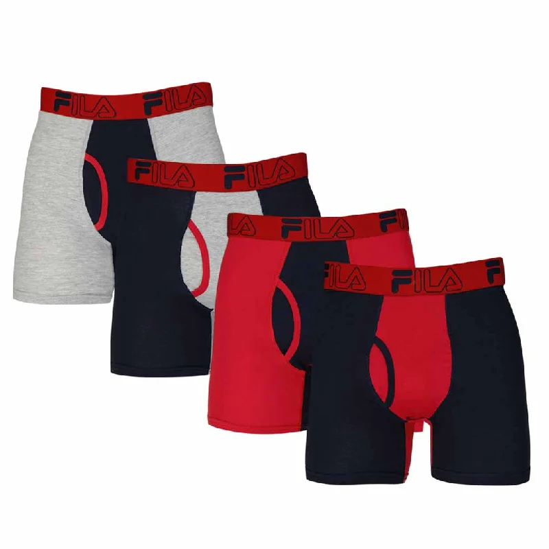 Cozy-texture  FILA - Men's 4 Pack Boxer Brief (FM312BXCS28 600)