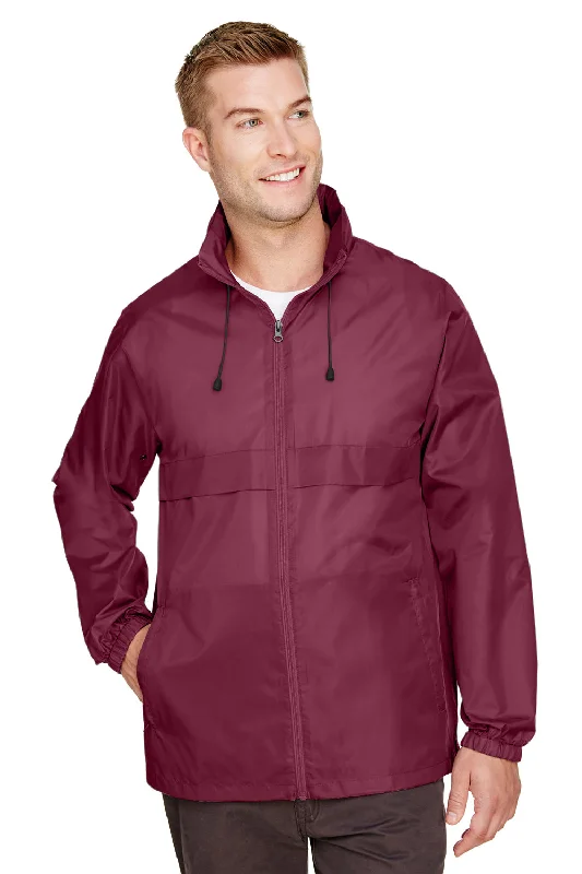 Utility-wear Team 365 Mens Zone Protect Water Resistant Full Zip Hooded Jacket - Maroon