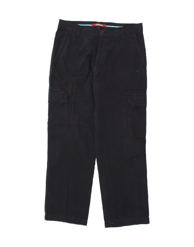 High-rise jeans CARRERA Mens Straight Cargo Trousers W33 L29 Black Cotton