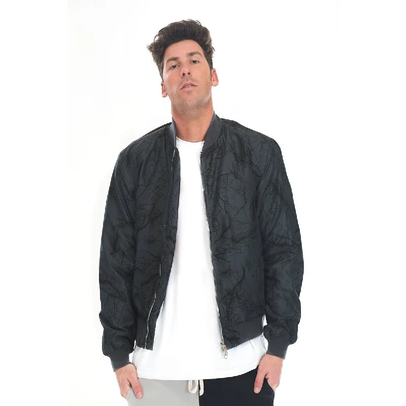 Luxe-casual Bolt Bomber Jacket