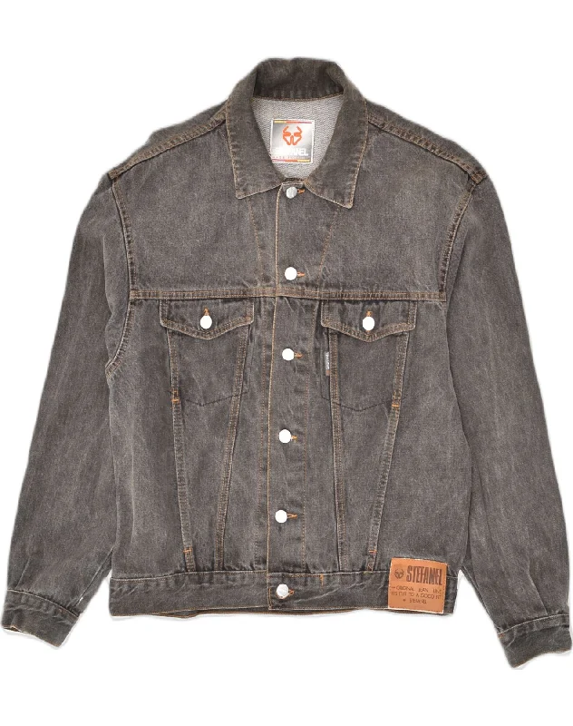 Sportwear-inspired  STEFANEL Mens Denim Jacket UK 38 Medium Grey Cotton