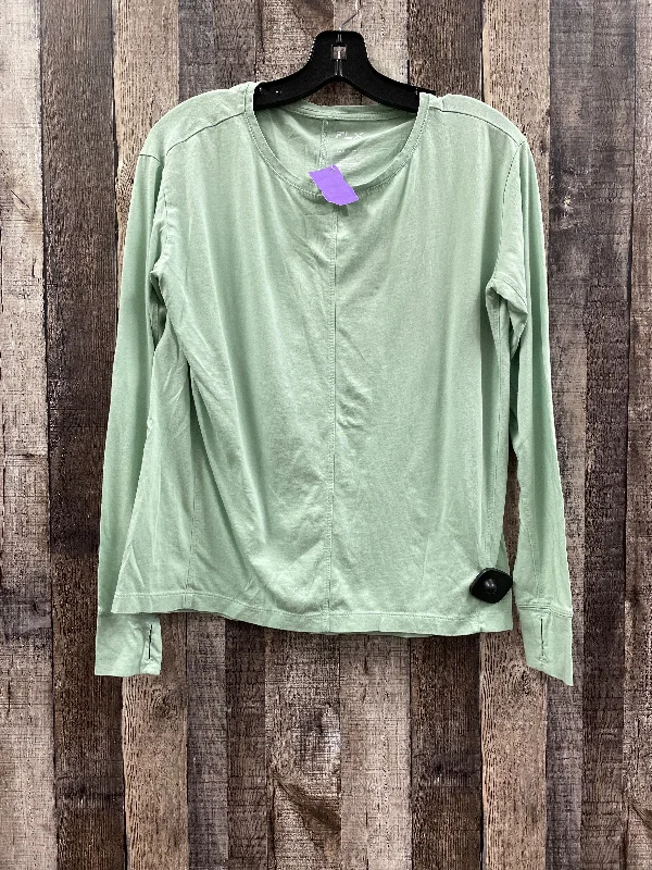 Comfortable long sleeve Green Athletic Top Long Sleeve Crewneck Flx, Size Xs