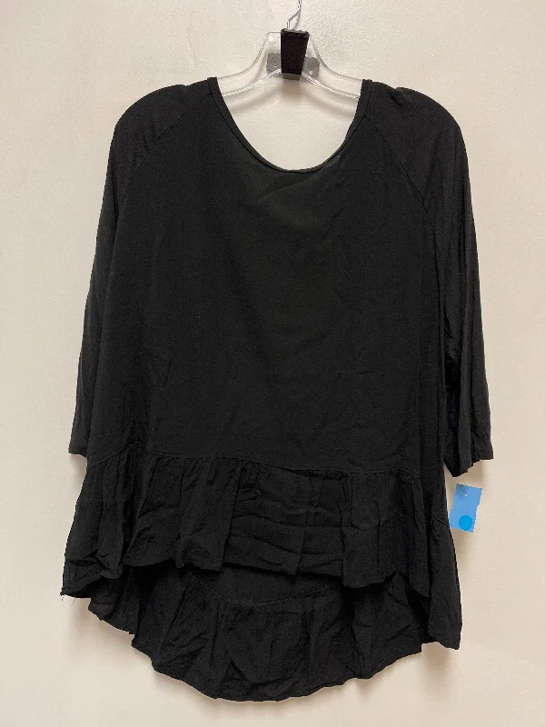 Classic shirt Top Long Sleeve By Loft In Black, Size: 2x