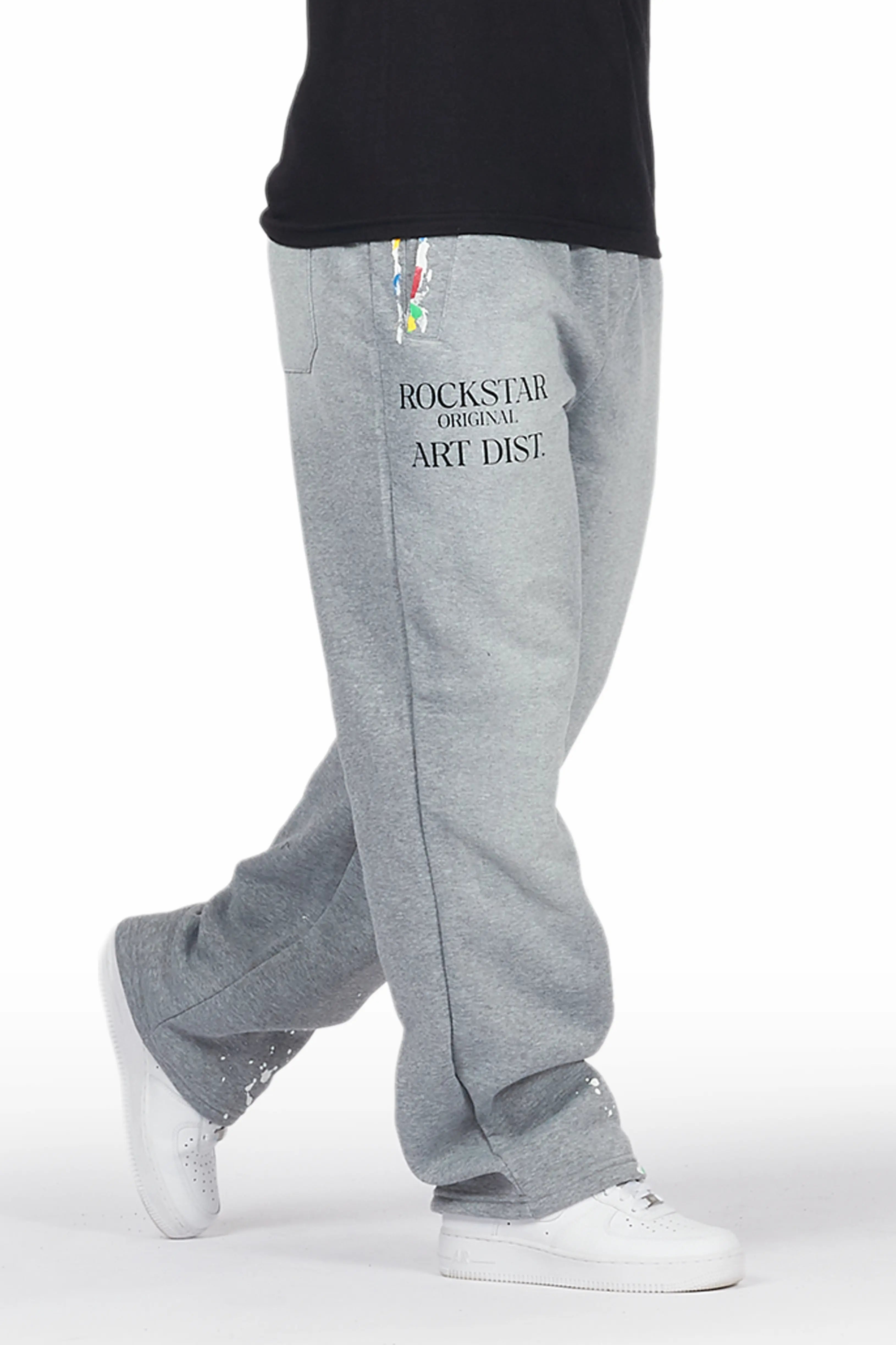 Fashionable pants Alix Heather Grey Baggy Fit Sweatpants