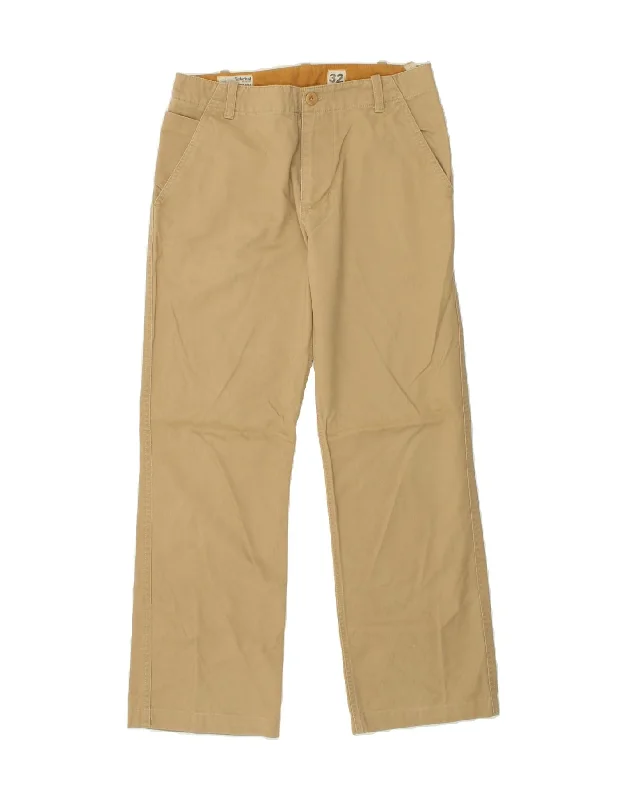 Raw indigo TIMBERLAND Mens Straight Chino Trousers W32 L30 Beige