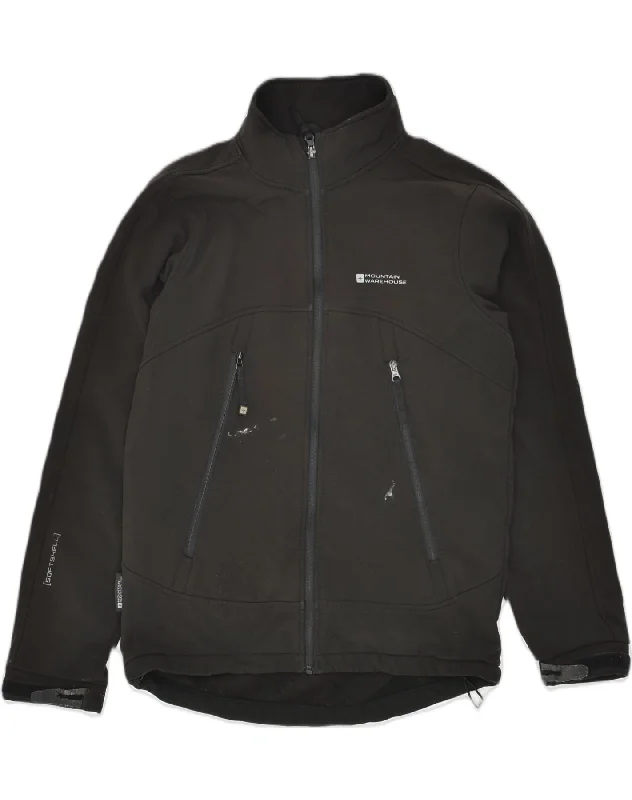 Weatherproof MOUNTAIN WAREHOUSE Mens Rain Jacket UK 36 Small Black Polyester