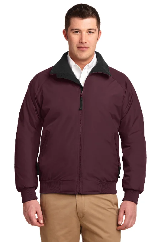 Sportwear-inspired  Port Authority Mens Challenger Wind & Water Resistant Full Zip Jacket - Maroon/True Black