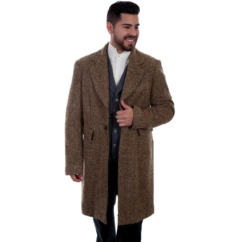 Luxe-casual Scully Western Coat Mens Herringbone Button Wahmaker F0_521129