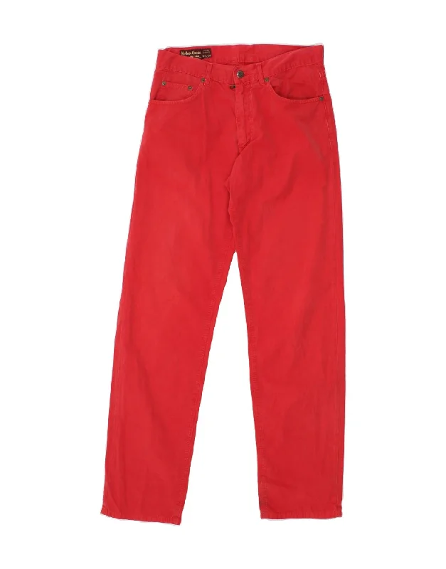 Vintage-inspired MARLBORO CLASSICS Mens Straight Casual Trousers W31 L34 Red Cotton