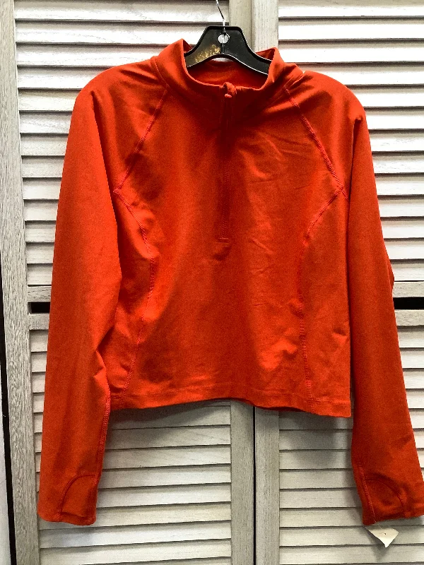 Basic shirt Athletic Top Long Sleeve Collar By Old Navy In Orange, Size: Xl