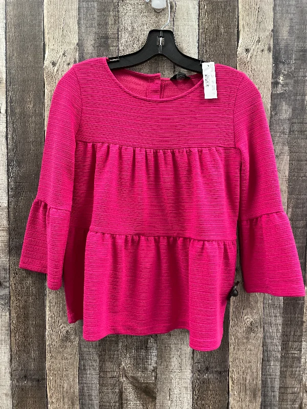 Basic long sleeve Top 3/4 Sleeve By J. Crew In Pink, Size: Xxs