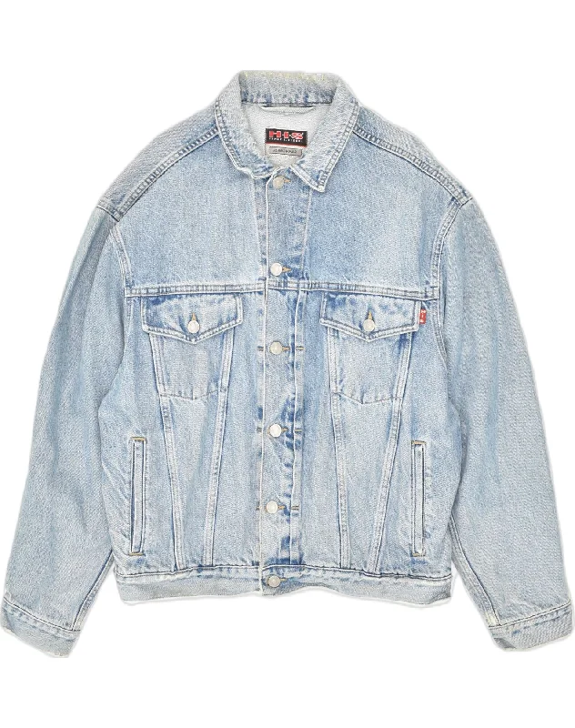 Streetwear H.I.S Mens Denim Jacket UK 40 Large Blue Cotton