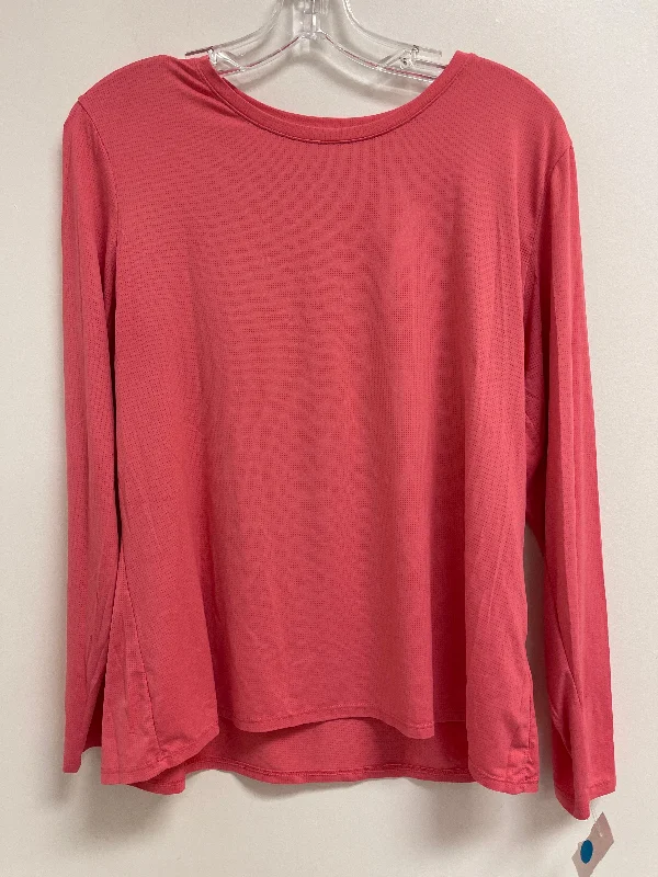 Premium long sleeve Athletic Top Long Sleeve Collar By 32 Degrees In Pink, Size: Xl