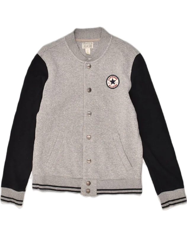 Functional-wear CONVERSE Mens Varsity Jacket UK 34 XS Grey Colourblock Cotton