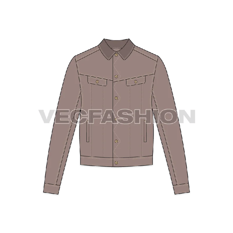 Oversized Mens Storm Rider Denim Jacket Vector