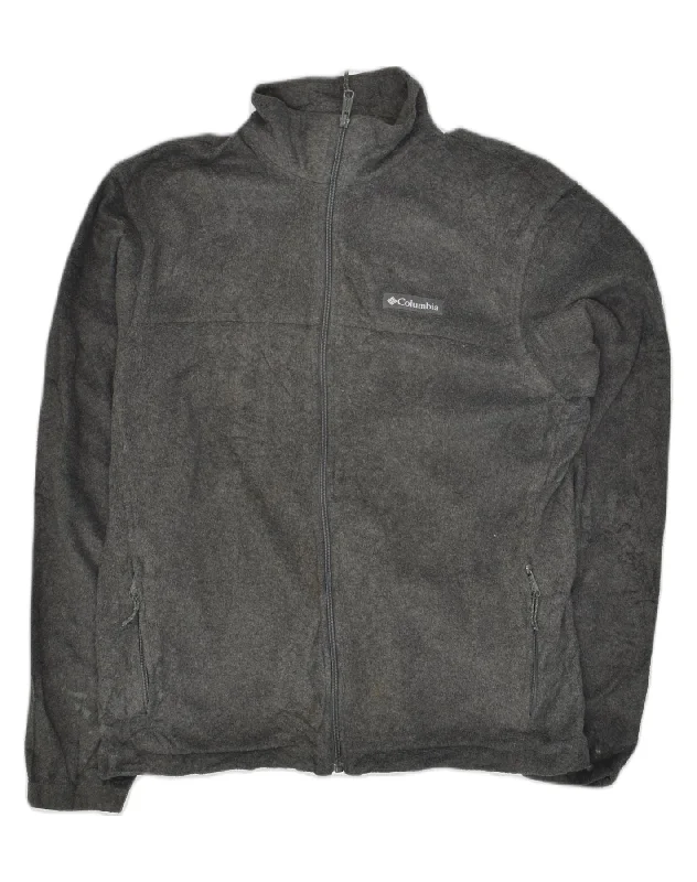 Layer-ready COLUMBIA Mens Fleece Jacket UK 38 Medium Grey Polyester