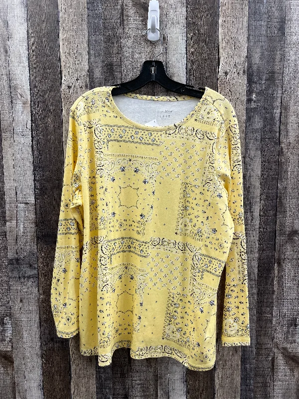 Soft wool Top Long Sleeve By Cme In Yellow, Size: 1x