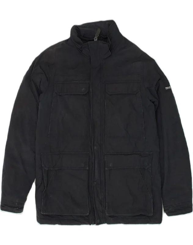 Classic-chic WOOLRICH Mens Padded Utility Jacket UK 38 Medium Black