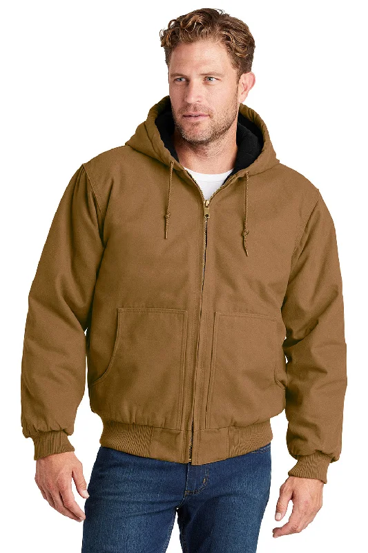 Performance-wear CornerStone Mens Duck Cloth Full Zip Hooded Jacket - Duck Brown