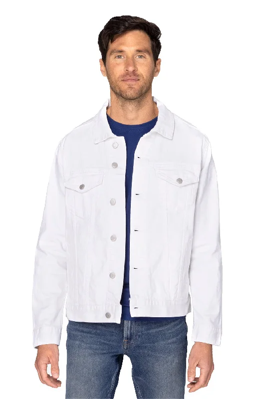 Elevated Threadfast Apparel Mens Button Down Denim Jacket - Off White