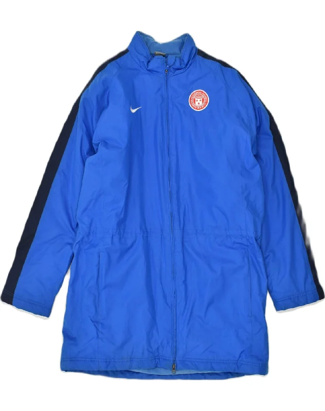 Relaxed-wear NIKE Mens Windbreaker Coat UK 42/44 Large Blue Polyester