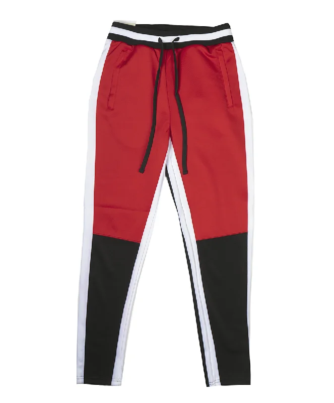 Bootcut pants WOMEN'S AMERICAN BAZI TRACK PANTS RED/WHT - RJJ-7003