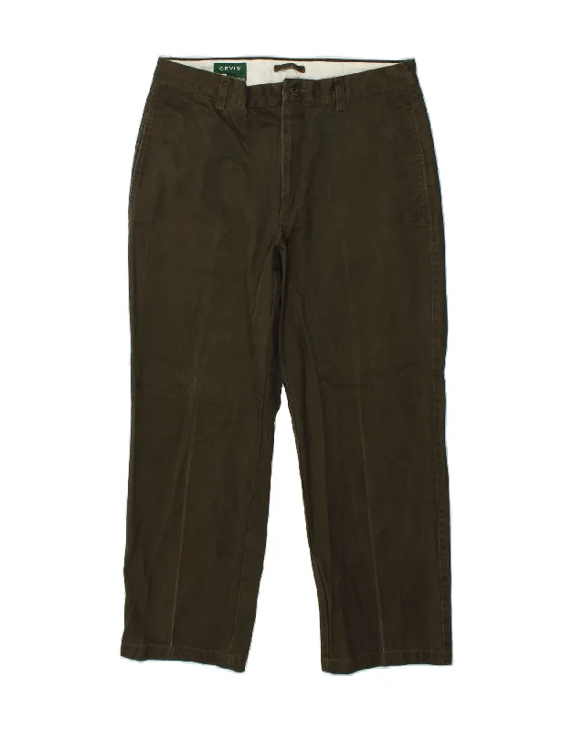 Casual denim ORVIS Mens Straight Chino Trousers W33 L29 Khaki