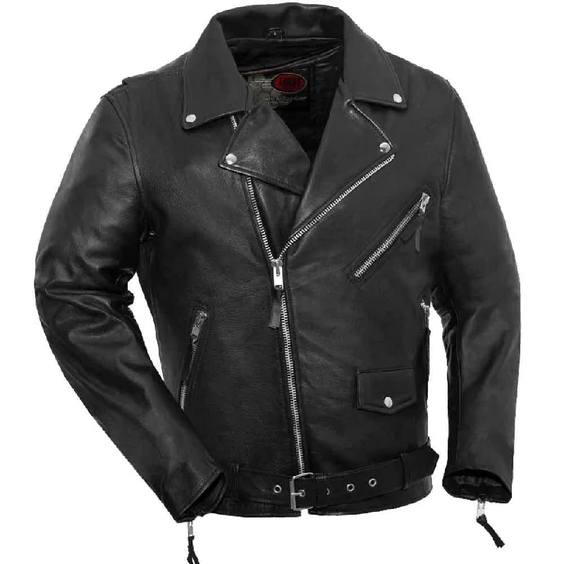 Performance-ready First Mfg Mens Fillmore Leather Motorcycle Jacket