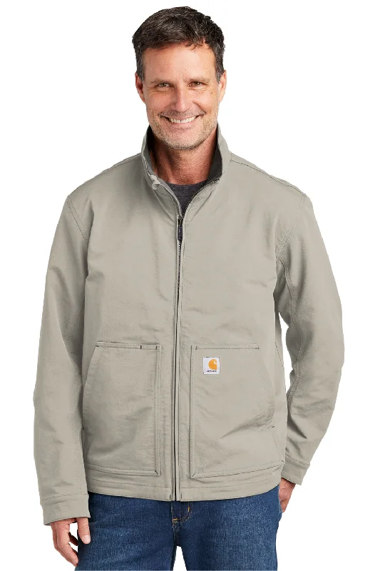 Recycled-materials Carhartt Mens Super Dux Wind & Water Resistant Full Zip Jacket - Greige Grey