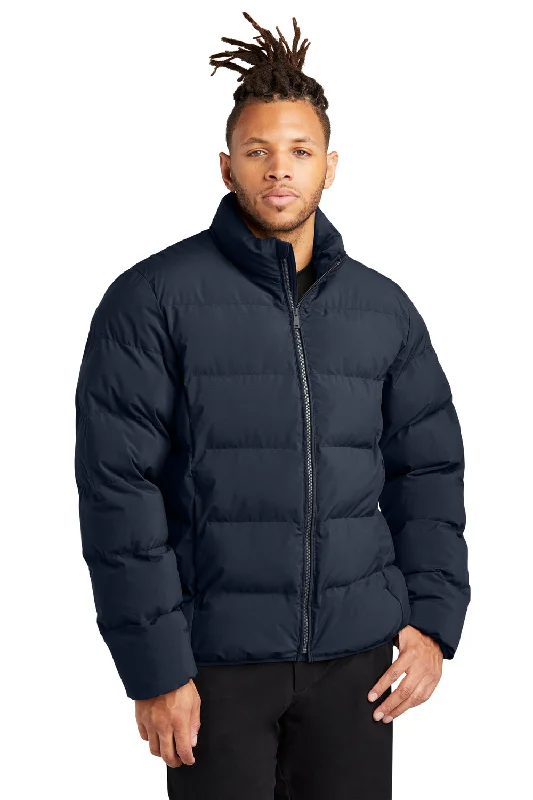 Off-duty Mercer+Mettle Mens Water Resistant Full Zip Puffy Jacket - Night Navy Blue