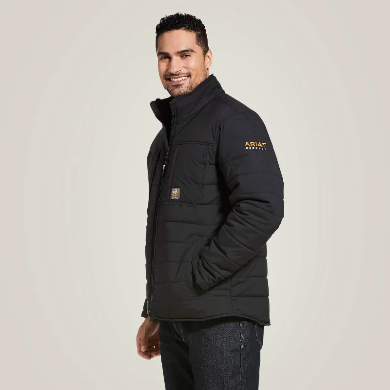 Recycled-materials Rebar Valiant Stretch Canvas Water Resistant Insulated Jacket - Black