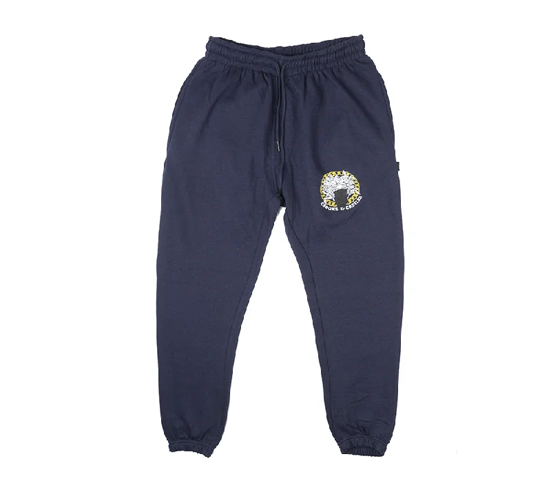 Straight leg CROOKS & CASTLES LOGO SWEATPANT JOGGERS NAVY - QS2100635