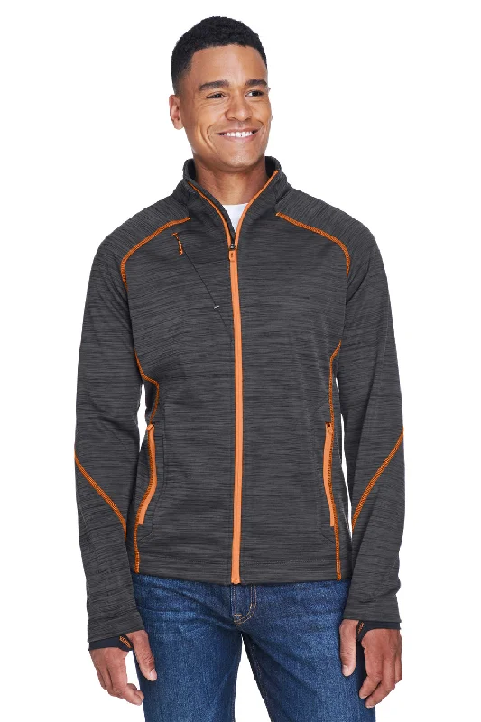 Layered North End Mens Sport Red Flux Full Zip Jacket - Carbon Grey/Orange Soda