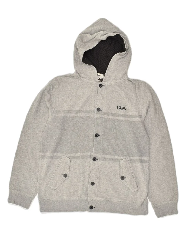 Cozy-texture  VANS Mens Hooded Bomber Jacket UK 36 Small Grey Cotton