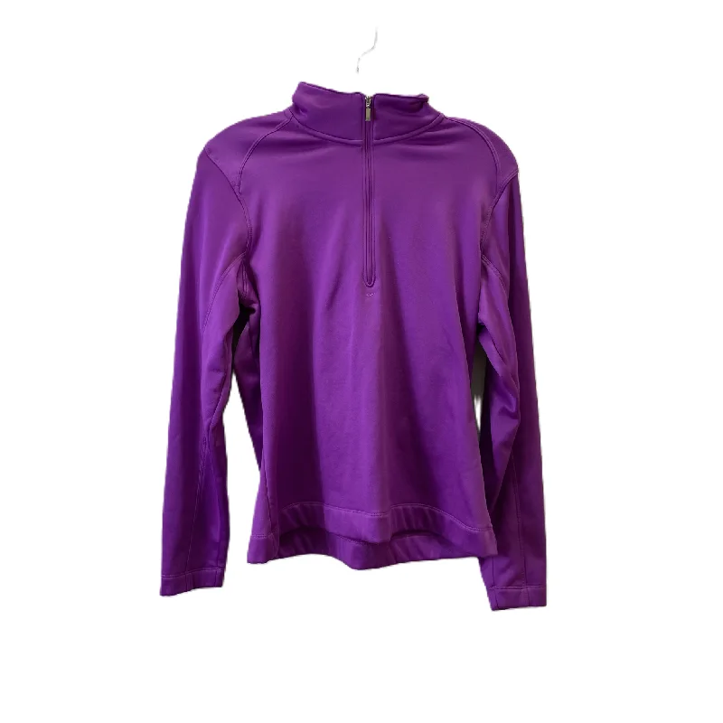 Designer long sleeve Athletic Top Long Sleeve Collar By Nike Apparel In Purple, Size: M