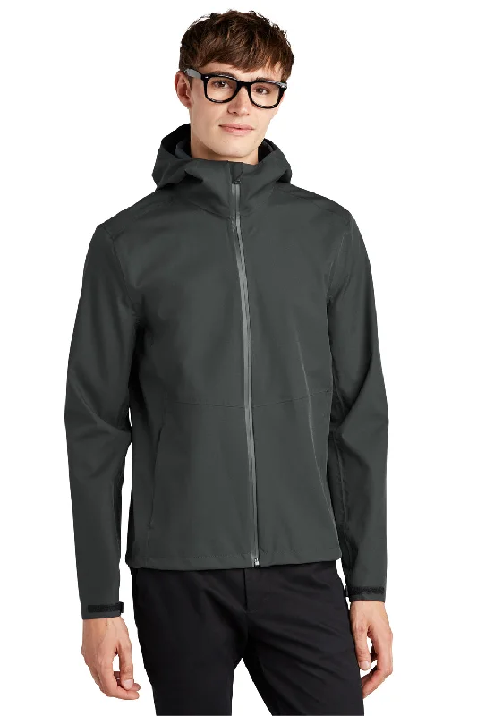 Layer-ready Mercer+Mettle Mens Waterproof Full Zip Hooded Rain Jacket - Anchor Grey