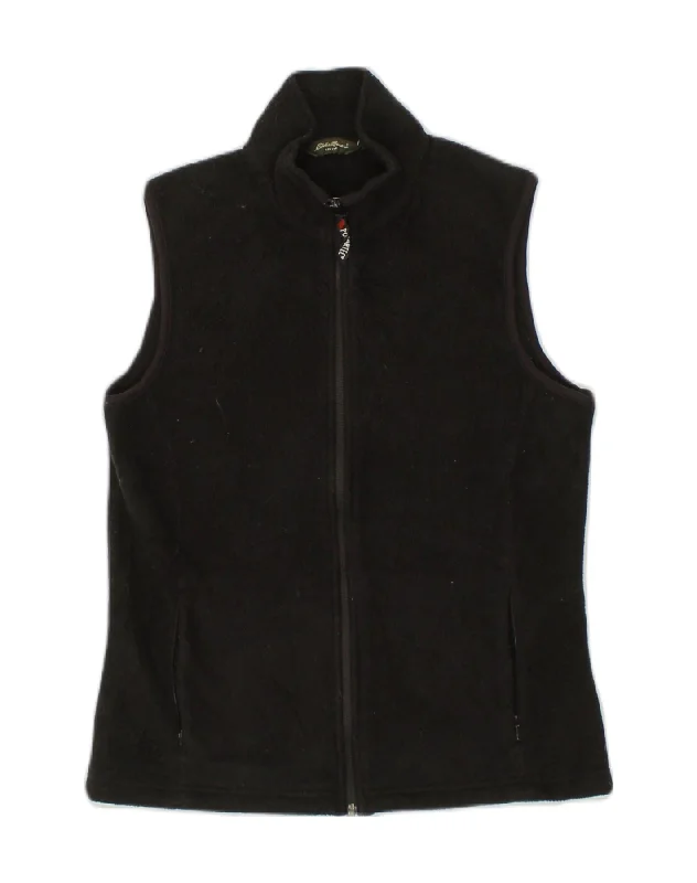 Customized-fit EDDIE BAUER Mens Fleece Gilet UK 36 Small Black Polyester