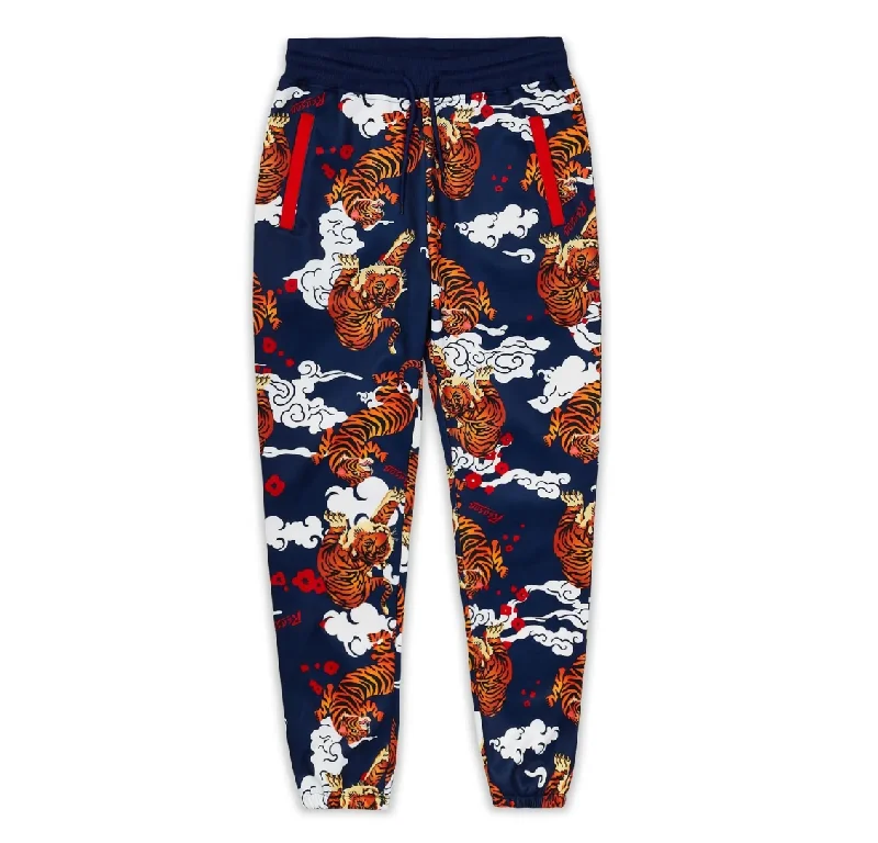 Button-up pants REASON GRAPHIC TRACK PANTS NAVY - TSB-02