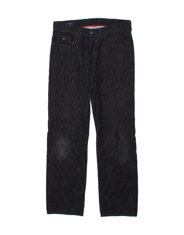 Casual denim TOMMY HILFIGER Mens Straight Corduroy Trousers W34 L34  Navy Blue Cotton