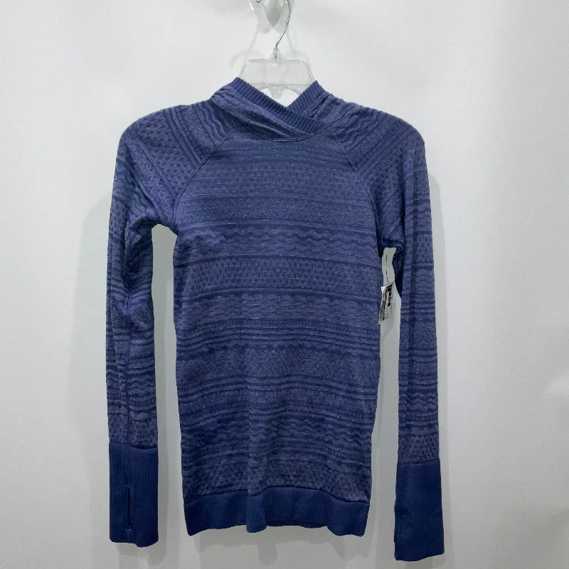 Stylish long sleeve Athletic Top Long Sleeve Hoodie By Lululemon In Blue, Size: 4