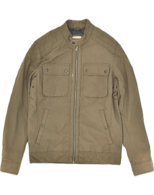 Designer JACK & JONES Mens Bomber Jacket UK 38 Medium Khaki