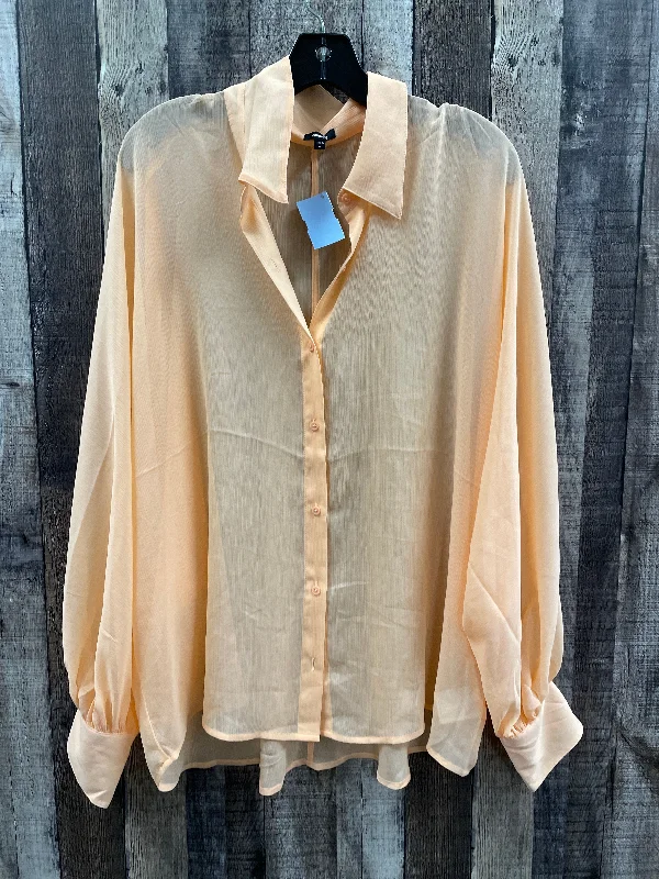 Winter long sleeve Top Long Sleeve By Express In Peach, Size: Xl