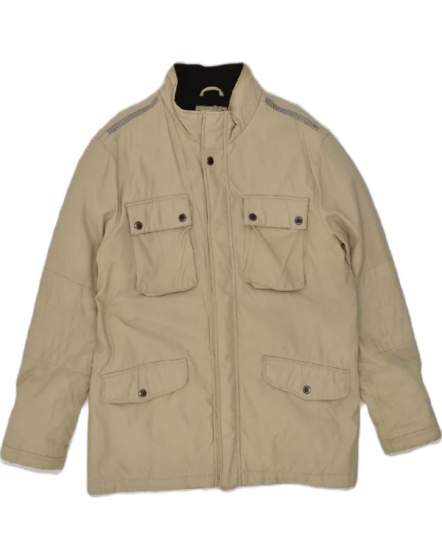 Lightweight-fit GEOX Mens Utility Jacket UK 40 Large Beige Nylon