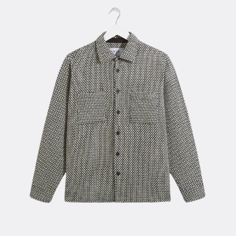 Elevated Whiting Overshirt Stepney (Black + Ecru)