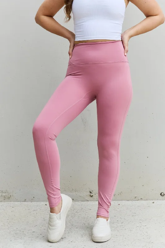 Eco-friendly pants Zenana Fit For You High Waist Active Leggings in Light Rose